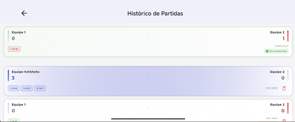Captura de tela do Placar de Vôlei