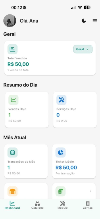 Captura de tela do Vendi
