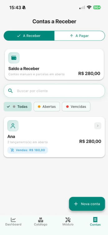 Captura de tela do Vendi
